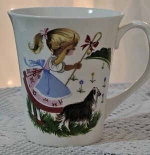 Vintage Little Bo Peep Nursery Rhyme Staffordshire Mug